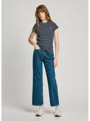 Pepe Jeans Koszulka "Meribel" w kolorze granatowo-białym rozmiar: S. Niebieskie koszulki damskie Pepe Jeans, s, bez wzorów, z jeansu, bez kołnierzyka, bez ramiączek. Za 109.78 zł.