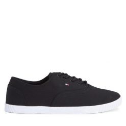 Tenisówki Tommy Hilfiger. Czarne trampki damskie Tommy Hilfiger, bez wzorów, bez zapięcia. Za 329.99 zł.
