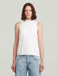 G-Star Bluzka w kolorze białym rozmiar: L. Białe bluzki damskie G-Star, l, bez wzorów, z bawełny, retro, bez kołnierzyka, bez ramiączek. Za 169.67 zł.