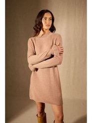 Perfect Cashmere Kaszmirowa sukienka "Lyamia" w kolorze beżowym rozmiar: S. Brązowe sukienki damskie Perfect Cashmere, bez wzorów, z kaszmiru, bez ramiączek. Za 405.05 zł.