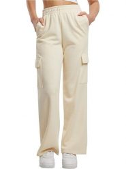 Urban Classics Spodnie dresowe w kolorze kremowym rozmiar: XXL. Brązowe spodnie dresowe damskie Urban Classics, xxl, bez wzorów, z dresówki. Za 61.60 zł.