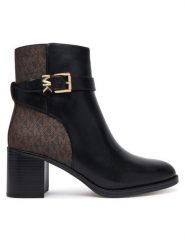 MICHAEL Michael Kors Botki Rachel 40T6RCME6L Czarny. Czarne botki damskie MICHAEL Michael Kors, ze skóry, bez obcasa, na słupku, bez zapięcia. Za 1,129.00 zł.