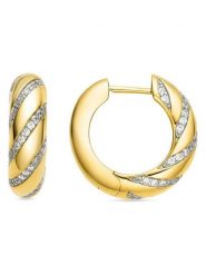 Luxenter Kolczyki-kreole z cyrkoniami rozmiar: onesize. Żółte kolczyki damskie Luxenter, z cyrkonią, srebrne. Za 391.99 zł.