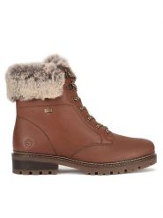 Remonte Trzewiki D0B74-24 Brązowy. Brązowe botki damskie Remonte, ze skóry, bez obcasa, na płaskiej podeszwie, bez zapięcia. Za 439.00 zł.