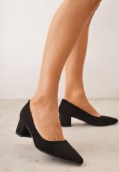 Czarne Czółenka VICES ze Skóry Naturalnej na Słupku Avanah. Czarne czółenka damskie Renee, bez wzorów, z materiału, bez obcasa, na słupku. Za 149.99 zł.