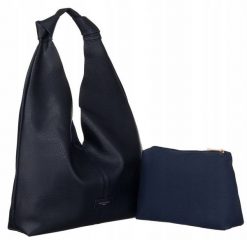 Worek granatowy David Jones CM6602. Niebieskie torebki klasyczne damskie David Jones, ze skóry ekologicznej, bez dodatków. Za 169.99 zł.