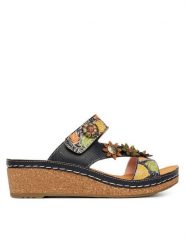 Laura Vita Klapki Facscineo 05 Czarny. Czarne klapki damskie LAURA VITA, bez wzorów, ze skóry, bez obcasa, bez zapięcia. Za 429.99 zł.