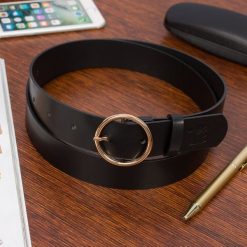 Pasek skórzany BETLEWSKI czarny B80 r.80-95 cm. Czarne paski damskie bez wzorów. Za 49.99 zł.