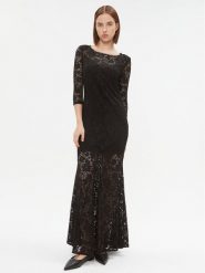 Rinascimento Sukienka wieczorowa CFC0115558003 Czarny Regular Fit. Czarne sukienki damskie Rinascimento, bez wzorów, z syntetyku, wizytowe, bez ramiączek. Za 469.99 zł.
