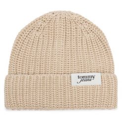 Czapka Tommy Hilfiger. Białe czapki damskie Tommy Hilfiger, na zimę, bez wzorów. Za 189.99 zł.
