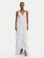 Elisabetta Franchi Sukienka koktajlowa AB-R42-52E2-V680 Biały Regular Fit. Białe sukienki damskie Elisabetta Franchi, bez wzorów, z syntetyku, wizytowe, bez ramiączek. Za 2,929.00 zł.
