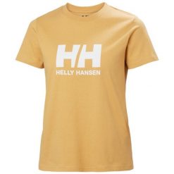 Koszulka damska Helly Hansen Logo 3.0. Brązowe koszulki sportowe damskie Helly Hansen, bez wzorów, bez ramiączek. Za 200.00 zł.