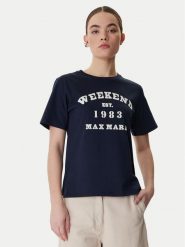 Weekend Max Mara T-Shirt Tenue 2615971051 Granatowy Regular Fit. Niebieskie t-shirty damskie Weekend Max Mara, xs, bez wzorów, z bawełny, bez kołnierzyka. Za 419.99 zł.