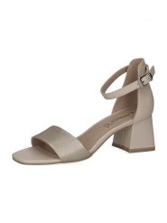 Caprice Skórzane sandały w kolorze kremowym rozmiar: 38. Brązowe sandały damskie Caprice, bez wzorów, z otwartym noskiem, bez obcasa, na koturnie, bez zapięcia. Za 144.58 zł.