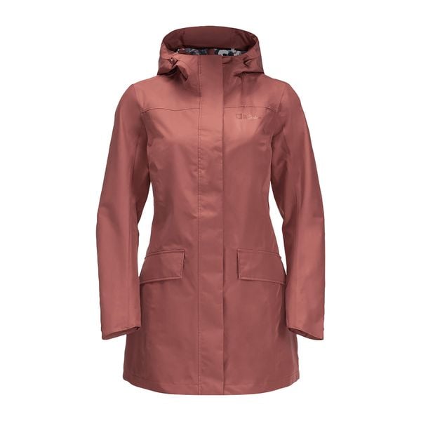 Kurtka przeciwdeszczowa damska Jack Wolfskin Cape York Paradise. Czerwone kurtki damskie Jack Wolfskin, s, bez wzorów, bez kaptura. Za 429.99 zł.