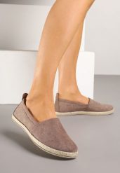 Ciemnobeżowe Płaskie Espadryle z Plecionką na Podeszwie Julietae. Brązowe espadryle damskie Renee, bez wzorów, bez obcasa, na płaskiej podeszwie. Za 59.99 zł.