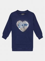 Guess Sukienka codzienna K3BK26 KAD73 Granatowy Regular Fit. Niebieskie sukienki dziewczęce Guess, z aplikacjami, z bawełny, bez ramiączek, proste. Za 119.99 zł.