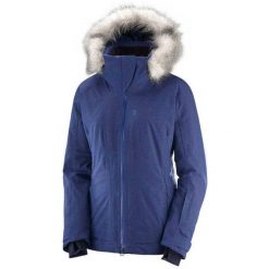 Kurtka narciarska damska Salomon Weekend+. Niebieskie kurtki damskie Salomon, na zimę, s, bez wzorów, z nylonu, bez kaptura. Za 782.00 zł.