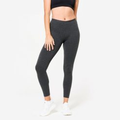 Legginsy fitness damskie Domyos slim Salto. Czarne legginsy damskie DOMYOS, m, bez wzorów, z bawełny. Za 29.99 zł.