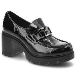 Półbuty damskie Lemar, elastyczna skarpetowa cholewka wsuwana konstrukcja masywna platformowa podeszwa, czarne, 20097-Naplak. Czarne półbuty damskie Lemar, bez wzorów, ze skóry, bez obcasa, na obcasie, bez zapięcia. Za 259.00 zł.