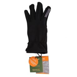 Rękawiczki do smartfona Gloves II. Czarne rękawiczki damskie Regatta, bez wzorów, z materiału. Za 166.50 zł.