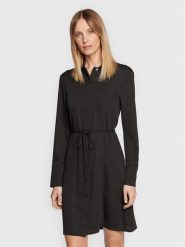 Calvin Klein Sukienka koszulowa K20K205348 Czarny Regular Fit. Czarne sukienki damskie Calvin Klein, bez wzorów, z syntetyku, bez ramiączek. Za 739.99 zł.