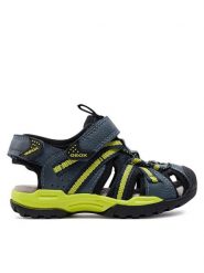 Geox Sandały J Borealis Boy J450RB 014ME C4B2K M Granatowy. Niebieskie sandały chłopięce Geox, ze skóry, bez zapięcia. Za 289.99 zł.
