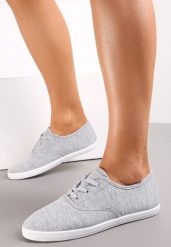 Szare Sznurowane Tenisówki Przed Kostkę Calapse. Szare obuwie sportowe damskie Renee, bez wzorów, przed kostkę, bez zapięcia. Za 39.99 zł.