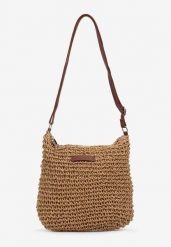 Ciemnobeżowa Torebka Boho z Plecionki z Regulowanym Paskiem Magnolla. Brązowe torebki klasyczne damskie Renee, na ramię, bez dodatków. Za 64.99 zł.