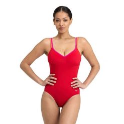 Strój kąpielowy damski jednoczęściowy sportowy na basen Arena Bodylift. Czerwone stroje jednoczęściowe Arena, bez wzorów. Za 169.99 zł.