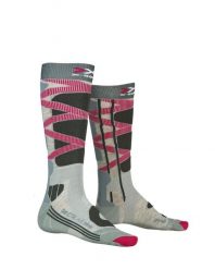 Skarpety narciarskie damskie X-SOCKS SKI CONTROL WMN 4.0. Czerwone skarpetki damskie X Socks, bez wzorów, z materiału. Za 70.00 zł.