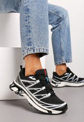 Czarne Sneakersy z Ozdobnymi Wstawkami i Ściąganą Gumką Aineri. Czarne obuwie sportowe damskie Renee, z materiału, bez zapięcia. Za 89.99 zł.