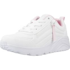Buty SKECHERS UNO LITE - EASY ZIP Biały. Białe obuwie trekkingowe damskie Skechers, z materiału, bez zapięcia. Za 249.00 zł.