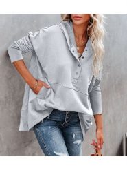 Milan Kiss Bluza w kolorze szarym rozmiar: M. Szare bluzy damskie Milan Kiss, m, bez wzorów, z kapturem. Za 165.99 zł.