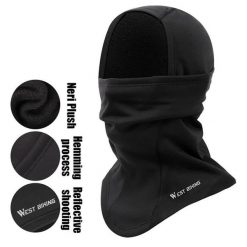 Czapka polarowa na wyprawy, skateboard, wiatroszczelna, czarna balaclava. Czarne czapki damskie WEST BIKING, na zimę, bez wzorów, z materiału. Za 63.16 zł.