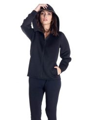 Bluza miękka z kaptur na outdoor na co dzień. Czarne bluzy damskie LEONE 1947 APPAREL, l, bez wzorów, bez kaptura. Za 189.41 zł.