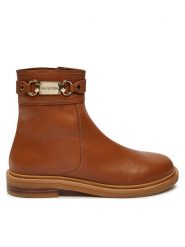 See By Chloé Botki Signature SB43034A Brązowy. Brązowe botki damskie See By Chloé, ze skóry, bez obcasa, na płaskiej podeszwie, bez zapięcia. Za 1,419.00 zł.