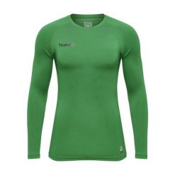 Koszulka termoaktywna z długim rękawem dla dorosłych Hummel First Performance. Zielone koszulki damskie Hummel, xl, bez wzorów, z jersey, bez kołnierzyka, bez ramiączek. W wyprzedaży za 130.50 zł.