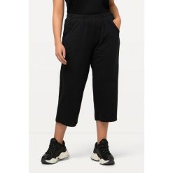 Damskie bis 58+| Spodnie dresowe 7/8 | Spodnie dresowe z elastyczną. Czarne spodnie dresowe damskie Ulla Popken, plus size, bez wzorów, z bawełny. W wyprzedaży za 100.99 zł.