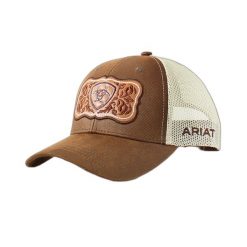Damska czapka typu trucker Ariat Floral. Brązowe czapki damskie Ariat, bez wzorów. Za 223.00 zł.