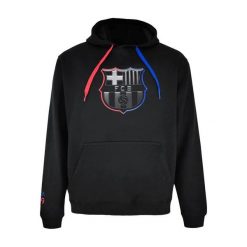 Bluza Z Kapturem dla dorosłych unisex Barça 2024-25. Czarne bluzy damskie FC BARCELONA, na zimę, l, bez wzorów, z kapturem. W wyprzedaży za 264.50 zł.