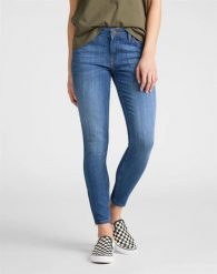 LEE SCARLETT CROPPED DAMSKIE SPODNIE JEANSOWE JEANSY DŻINSY RURKI 112106375. Niebieskie jeansy damskie Lee, bez wzorów, z jeansu. Za 199.99 zł.