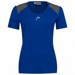 T-Shirt damski CLUB 22 Tech. Niebieskie koszulki sportowe damskie Head, bez wzorów, z poliesteru, bez ramiączek. W wyprzedaży za 115.50 zł.