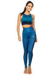 Anaissa Legginsy sportowe "Christelle" w kolorze niebieskim rozmiar: M. Niebieskie legginsy damskie Anaissa, m, bez wzorów, z materiału, z podwyższonym stanem, outdoorowe. Za 122.67 zł.