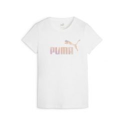 Koszulka damska Puma Essential Logo. Białe koszulki damskie Puma, l, bez wzorów, z bawełny, bez kołnierzyka, bez ramiączek. Za 89.00 zł.