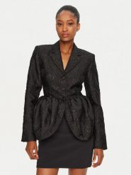 ROTATE Marynarka 113600100 Czarny Slim Fit. Czarne marynarki i żakiety damskie ROTATE, bez wzorów, z syntetyku. Za 999.99 zł.