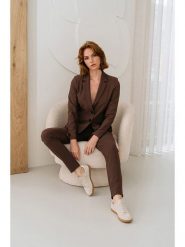 &Co Woman Spodnie "Penny" w kolorze brązowym rozmiar: XXL. Brązowe spodnie materiałowe damskie &Co Woman, bez wzorów, z materiału. Za 262.29 zł.