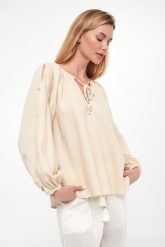 Bluzka damska lniana TWINSET U&B. Bluzki damskie Twinset U&B, s, bez wzorów, bez kołnierzyka, bez ramiączek. Za 859.00 zł.