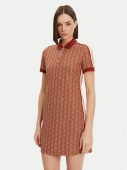 Lacoste Sukienka codzienna EF2655 Brązowy Slim Fit. Brązowe sukienki damskie Lacoste, bez wzorów, z bawełny, bez ramiączek. Za 449.99 zł.
