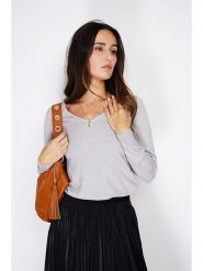 ASSUILI Kaszmirowy sweter w kolorze jasnoszarym rozmiar: 36. Szare swetry klasyczne damskie Assuili, z kaszmiru, bez kołnierzyka. Za 113.95 zł.